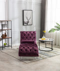 Coomoreleisure Concubine Sofa With Acrylic Feet Purple Velvet