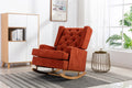 Coolmore Living Room Comfortable Rocking Chair Accent Chair Orange Polyester