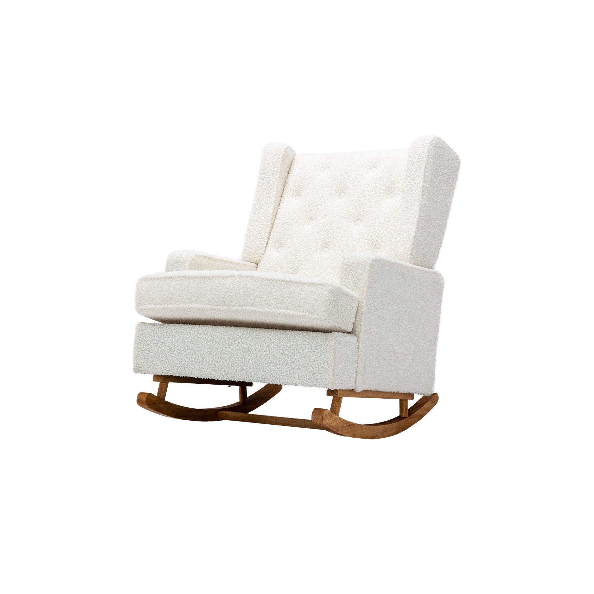 Coolmore Living Room Comfortable Rocking Chair Accent Chair White Teddy Polyester