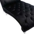 Coomoreleisure Concubine Sofa With Acrylic Feet Black Velvet