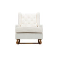Coolmore Living Room Comfortable Rocking Chair Accent Chair White Teddy Polyester