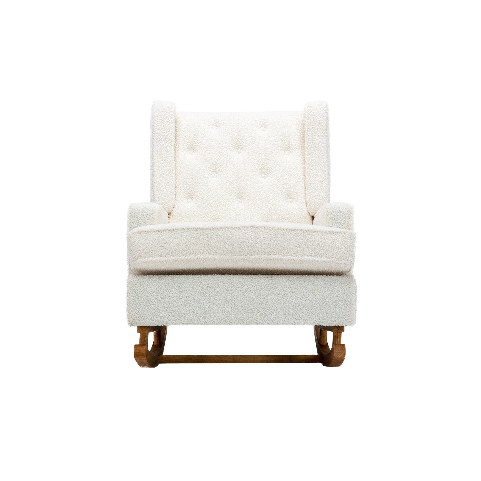 Coolmore Living Room Comfortable Rocking Chair Accent Chair White Teddy Polyester