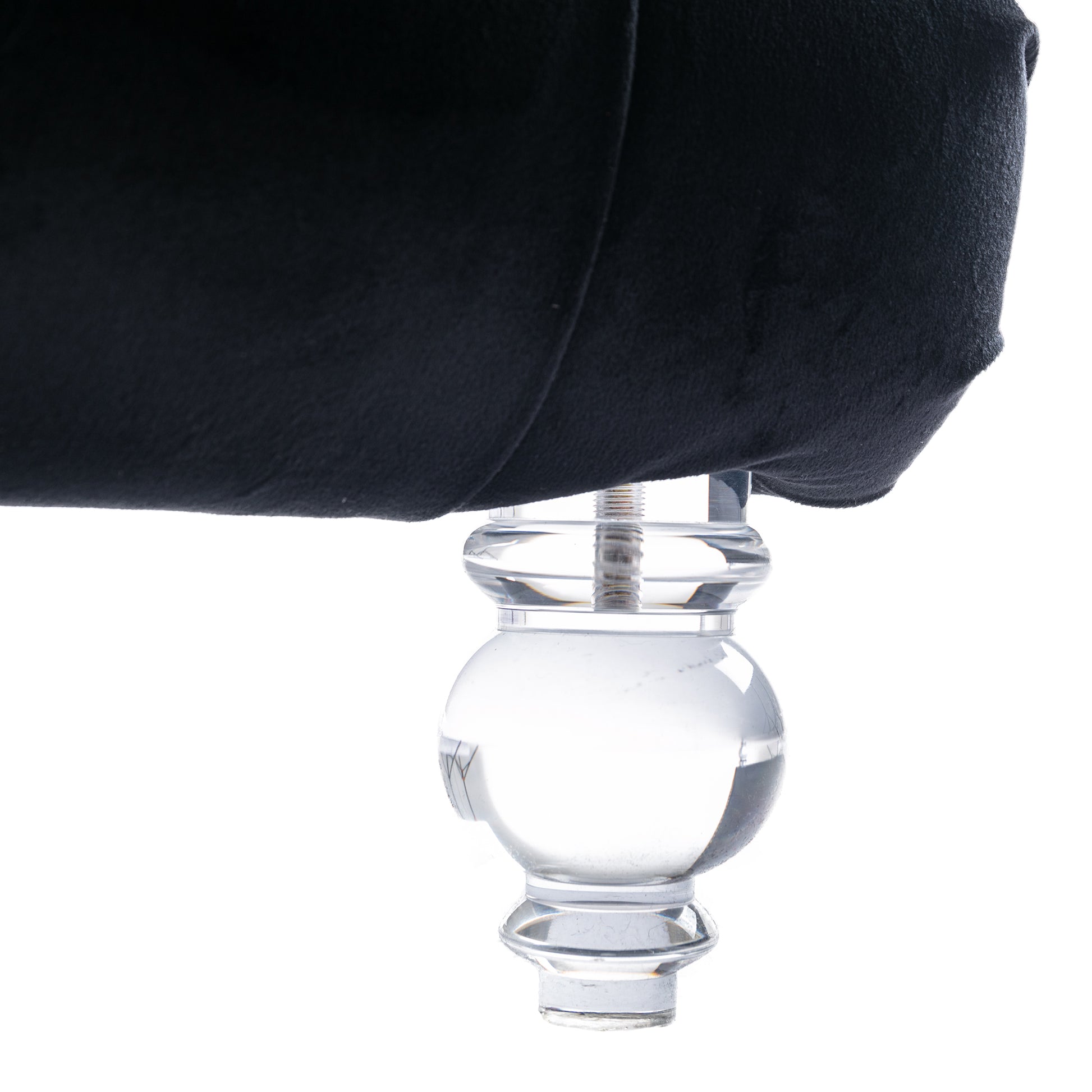 Coomoreleisure Concubine Sofa With Acrylic Feet Black Velvet