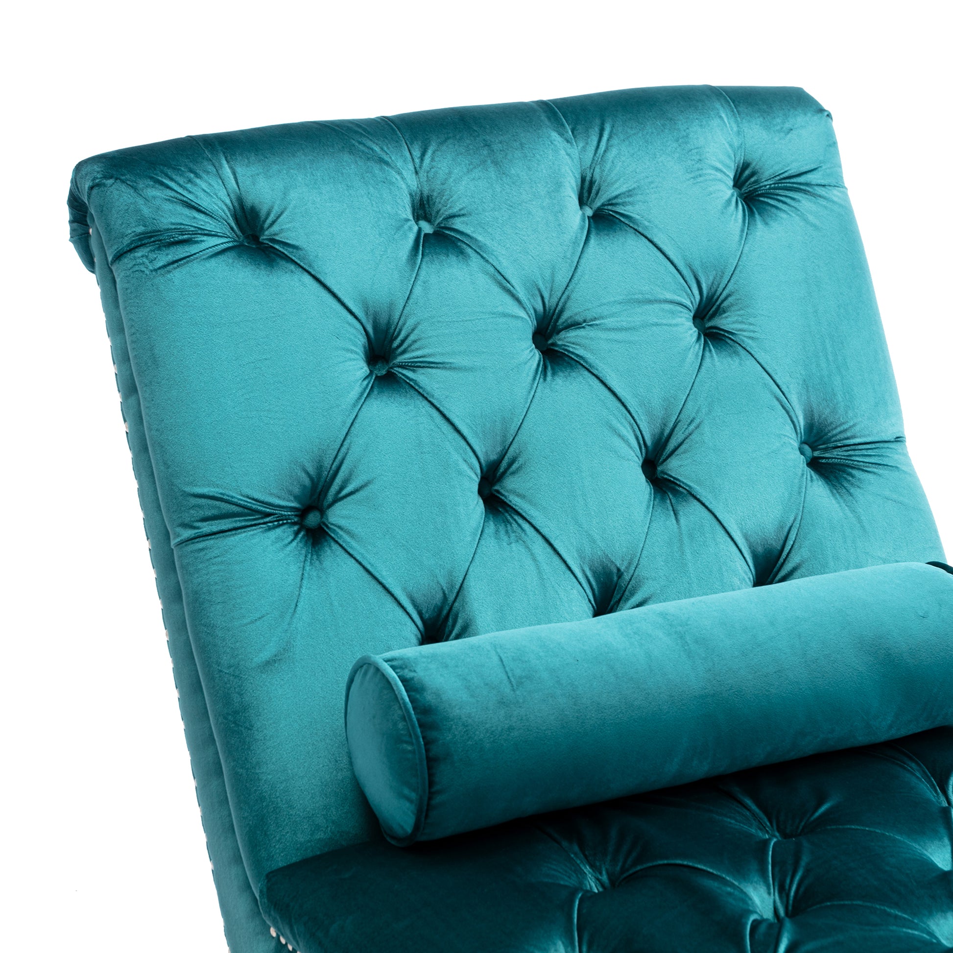 Coomoreleisure Concubine Sofa With Acrylic Feet Teal Velvet