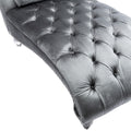 Coomoreleisure Concubine Sofa With Acrylic Feet Silver Velvet
