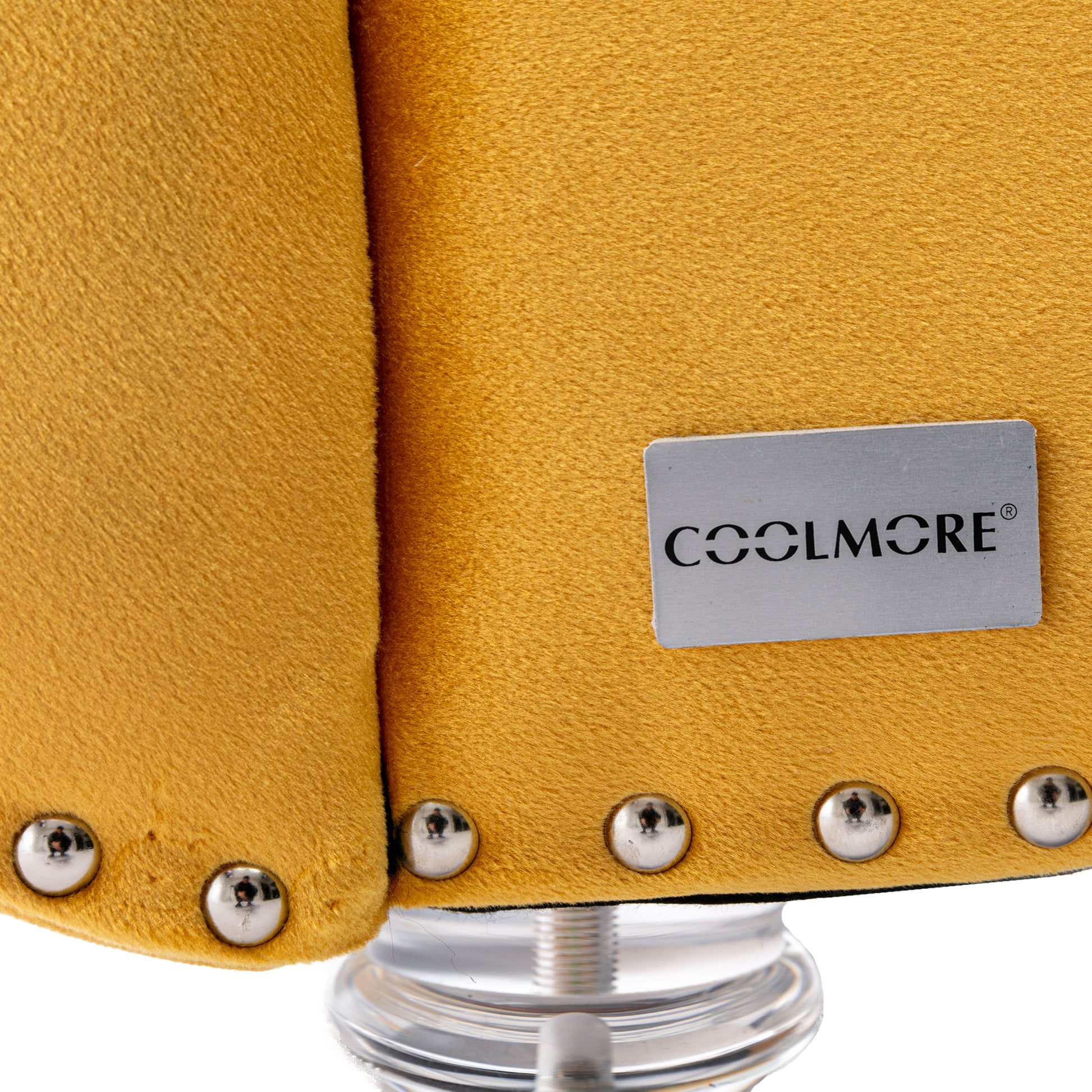 Coomoreleisure Concubine Sofa With Acrylic Feet Mustard Velvet