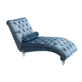 Coomoreleisure Concubine Sofa With Acrylic Feet Light Blue Velvet
