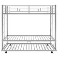 Twin Over Twin Bunk Bed With Trundle, Silver Old Sku:Mf192387Aan Silver Metal