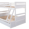 Twin Over Full Bunk Bed With Storage White Old Sku :Lp000022Aak Twin White Solid Wood
