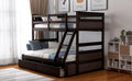 Twin Over Full Bunk Bed With Storage Espresso Old Sku :Lp000022Aap Twin Espresso Solid Wood