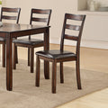 Classic Style 6Pcs Dining Set Rectangle Table 4 Side Chairs And Bench Dining Room Furniture Mdf Rubber Wood Brown Wood Dining Room Solid Wood Rubberwood Rectangular Dining Table With Chair And Bench Wood Wood Espresso Ladder Back Seats 6 60 Inches