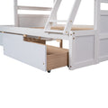 Twin Over Full Bunk Bed With Storage White Old Sku :Lp000022Aak Twin White Solid Wood