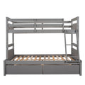 Twin Over Full Bunk Bed With Storage Gray Old Sku :Lp000022Aae Twin Gray Solid Wood