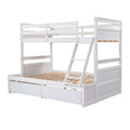 Twin Over Full Bunk Bed With Storage White Old Sku :Lp000022Aak Twin White Solid Wood