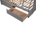 Twin Over Full Bunk Bed With Storage Gray Old Sku :Lp000022Aae Twin Gray Solid Wood