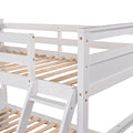 Twin Over Full Bunk Bed With Storage White Old Sku :Lp000022Aak Twin White Solid Wood