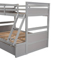 Twin Over Full Bunk Bed With Storage Gray Old Sku :Lp000022Aae Twin Gray Solid Wood