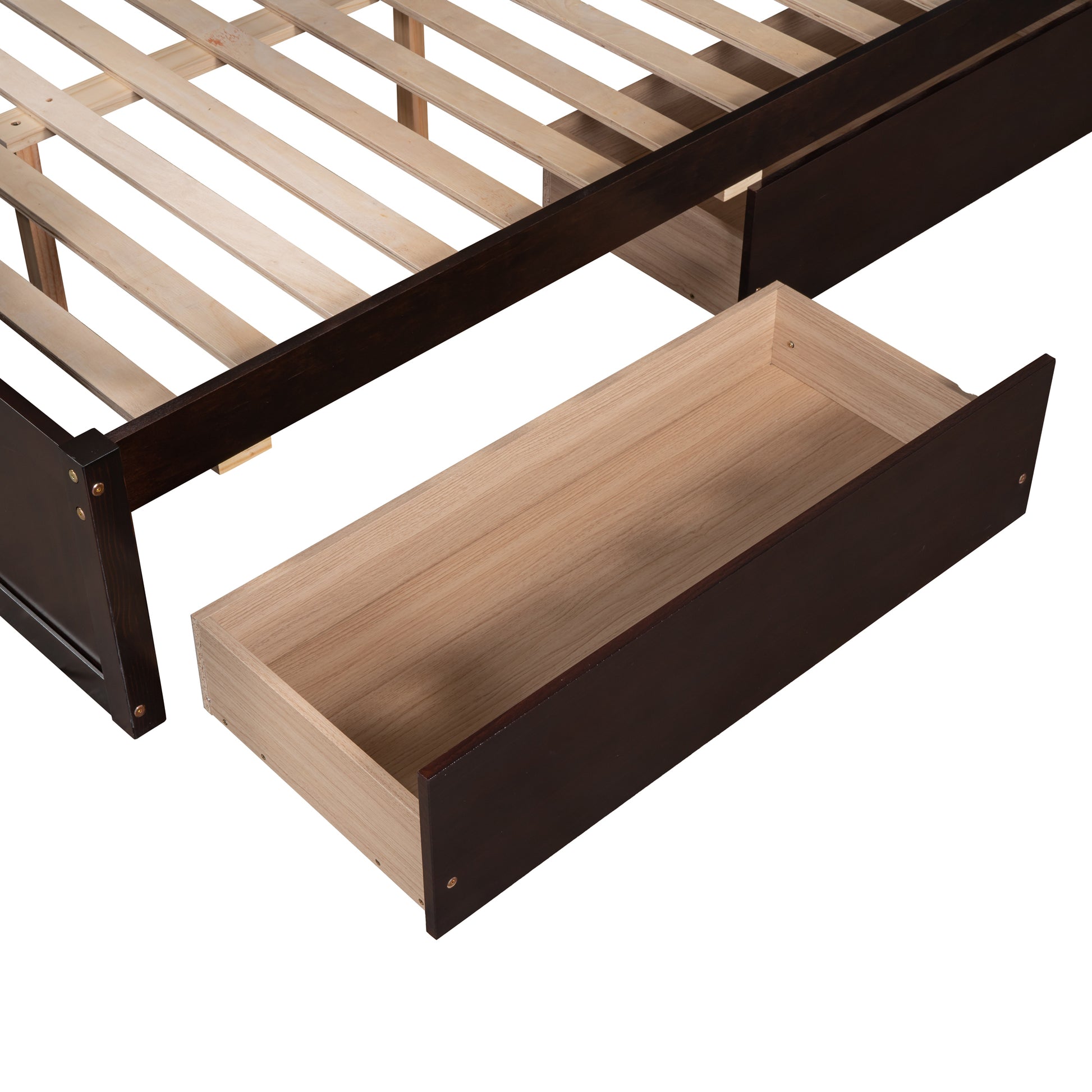 Twin Over Full Bunk Bed With Storage Espresso Old Sku :Lp000022Aap Twin Espresso Solid Wood