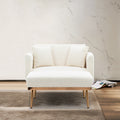 Coolmore Fashionable And Classic Style Chaise Lounge Chair Accent Chair For Living Room, Bedroom Teddy White White Teddy Foam Teddy