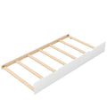 Twin Over Pull Out Bunk Bed With Trundle, White Twin White Pine