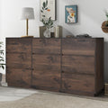 Mid Century Modern 9 Drawers Dresser,Dark Brown Dark Brown Mdf