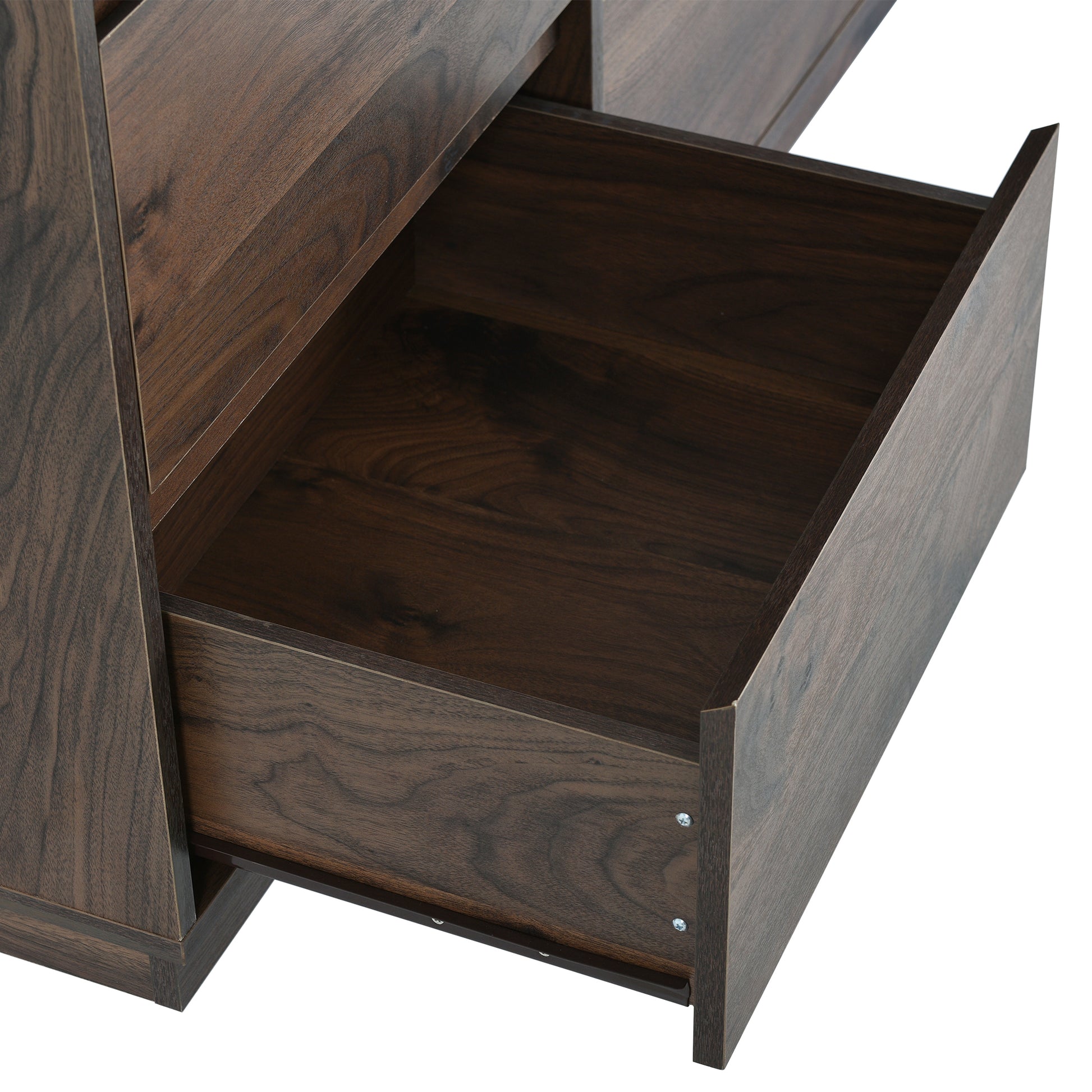 Mid Century Modern 9 Drawers Dresser,Dark Brown Dark Brown Mdf