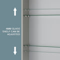 20''X 26''Led Lighted Bathroom Medicine Mirror Cabinet With Motion Sensor Switch Anthracite Aluminium