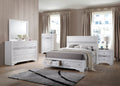 Matrix Traditional Style King 5Pc Storage Bedroom Set Made With Wood In White Box Spring Not Required King White Wood 5 Piece Set Bedroom Bed Included,Chest Included,Dresser Included,Mirror Included,Nightstand Included Traditional Solid Wood Mdf Tufted