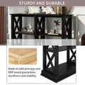 Console Table With 3 Tier Open Storage Spaces And 