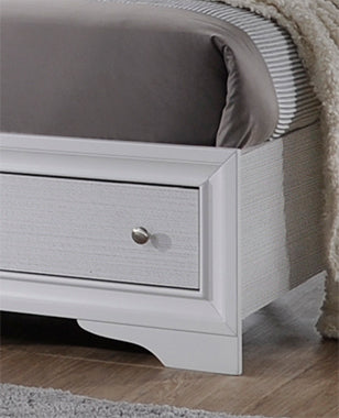 Matrix Traditional Style King 5Pc Storage Bedroom Set Made With Wood In White Box Spring Not Required King White Wood 5 Piece Set Bedroom Bed Included,Chest Included,Dresser Included,Mirror Included,Nightstand Included Traditional Solid Wood Mdf Tufted