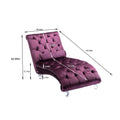 Coomoreleisure Concubine Sofa With Acrylic Feet Purple Velvet