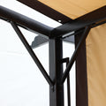 12 X 9 Ft Outdoor Pergola Patio Gazebo,Retractable Shade Canopy,Steel Frame Grape Gazebo,Sunshelter Pergola For Gardens,Terraces,Backyard Same As W419S00041 Beige Brown Steel