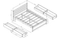 Full Size Wood Platform Bed Frame With 4 Storage Drawers And Headboard Of White Color For All Ages White Solid Wood