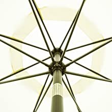 Simple Deluxe 9Ft Outdoor Market Table Patio Umbrella With Button Tilt, Crank And 8 Sturdy Ribs For Garden, Beige Beige Seats 8 Stainless Steel