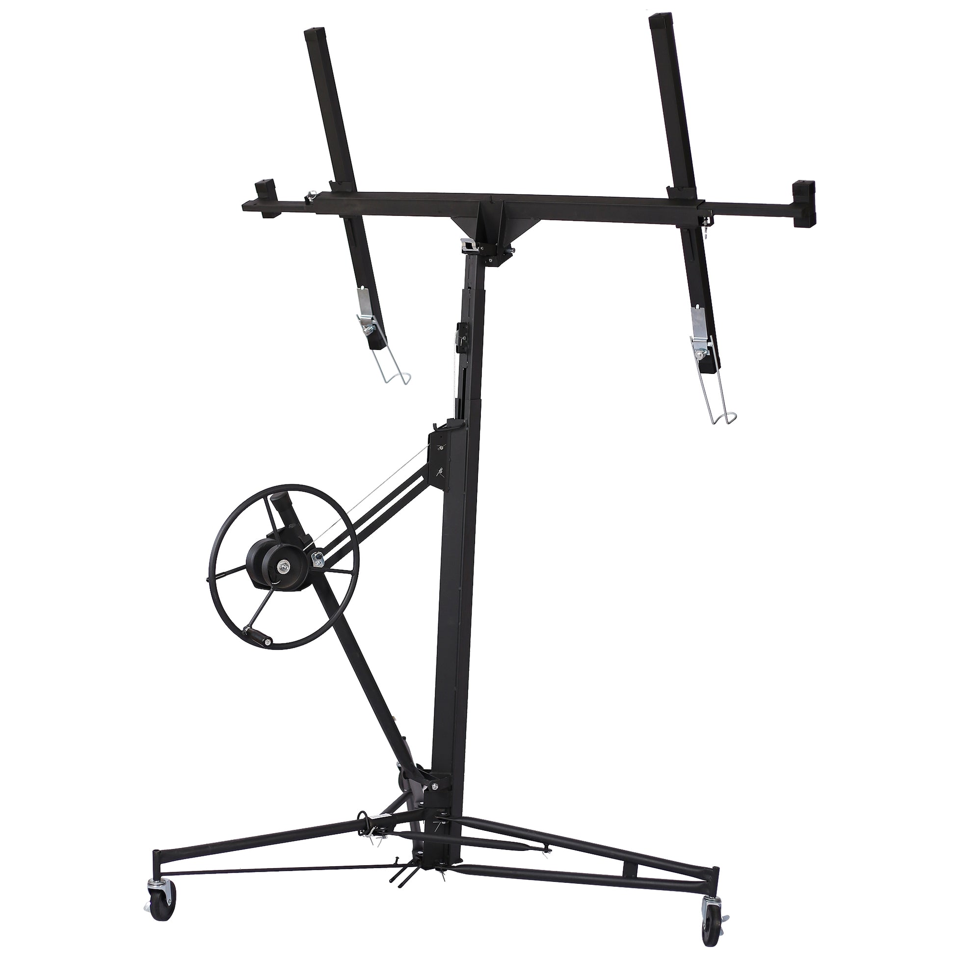 Drywall Lift Panel 13' Lift Drywall Panel Hoist Jack Lifter,Black Black Steel