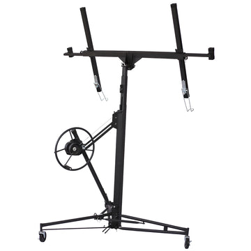 Drywall Lift Panel 13' Lift Drywall Panel Hoist Jack Lifter,Black Black Steel