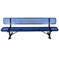 8 Ft. Outdoor Steel Bench With Backrest Blue Blue Carbon Steel