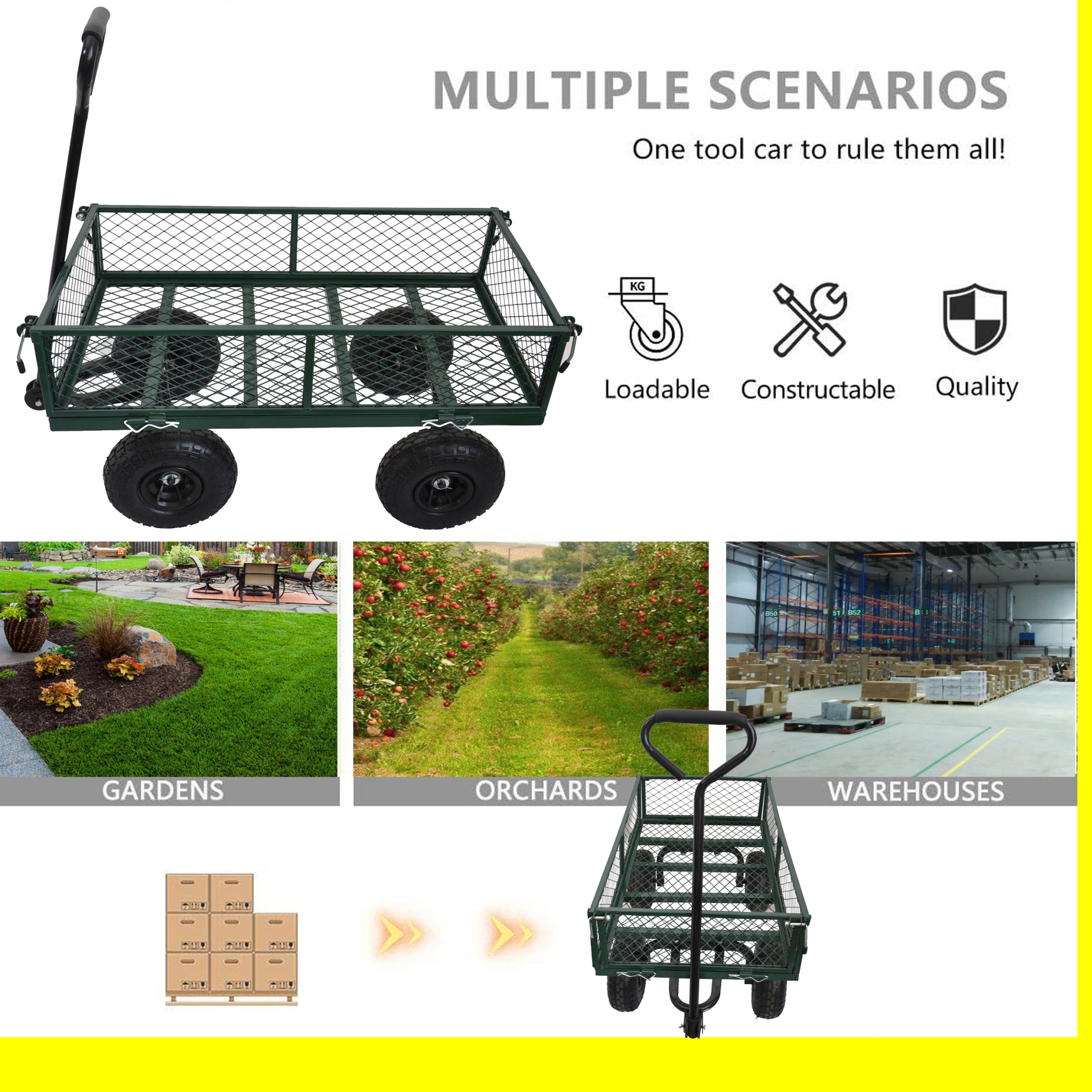 Wagon Cart Garden Cart Trucks Make It Easier To Transport Firewood Green Green Metal