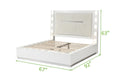 Coco Queen 4 Pc Led Bedroom Set Made With Wood In Milky White Box Spring Not Required Queen White Wood 4 Piece Set Bedroom Bed Included,Dresser Included,Mirror Included,Nightstand Included Contemporary,Modern Solid Wood Mdf Built In Lighting Wood