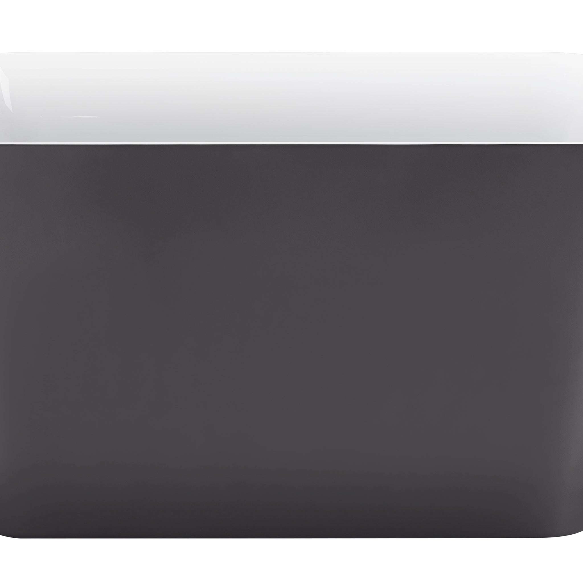 47" 100% Acrylic Freestanding Bathtub Contemporary Soaking Tub White Inside And Gray Outside Gray Acrylic
