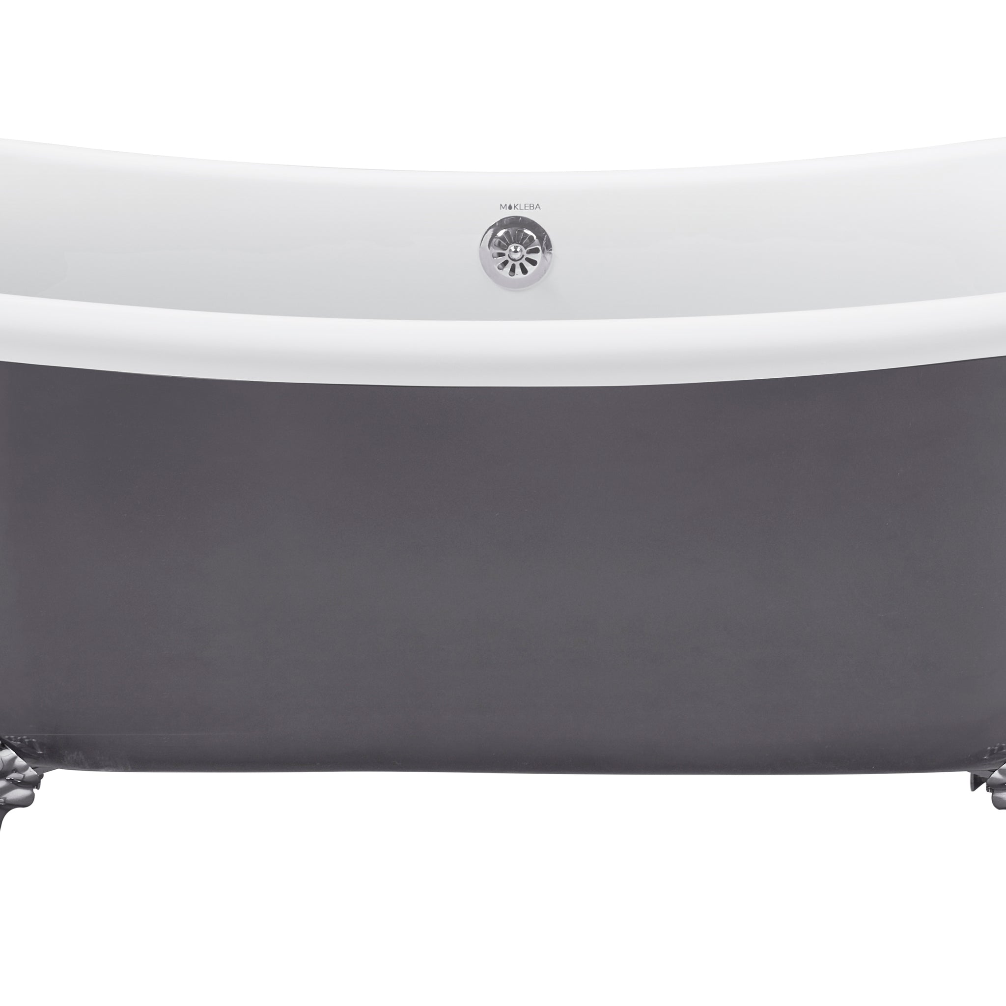 67" 100% Acrylic Freestanding Bathtub Contemporary Soaking Tub White Inside And Gray Outside Gray Acrylic