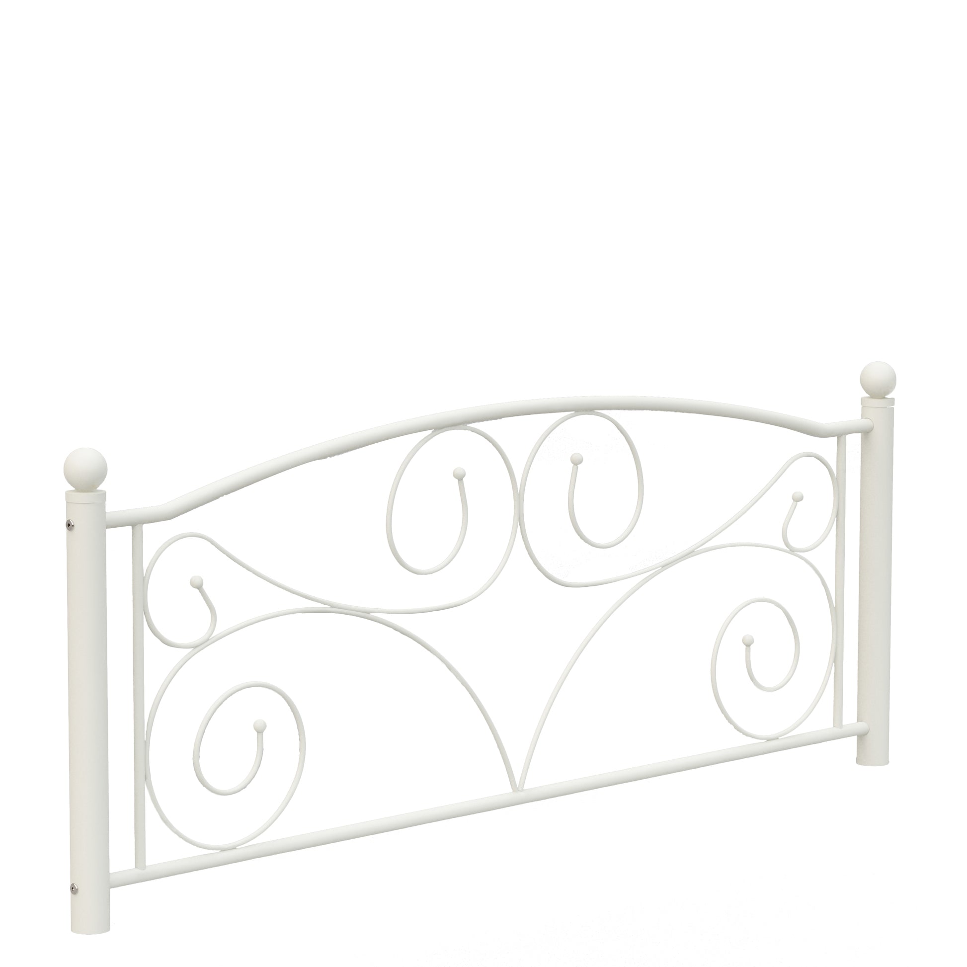 Full Size Unique Flower Sturdy System Metal Bed Frame With Headboard And Footboard White Metal