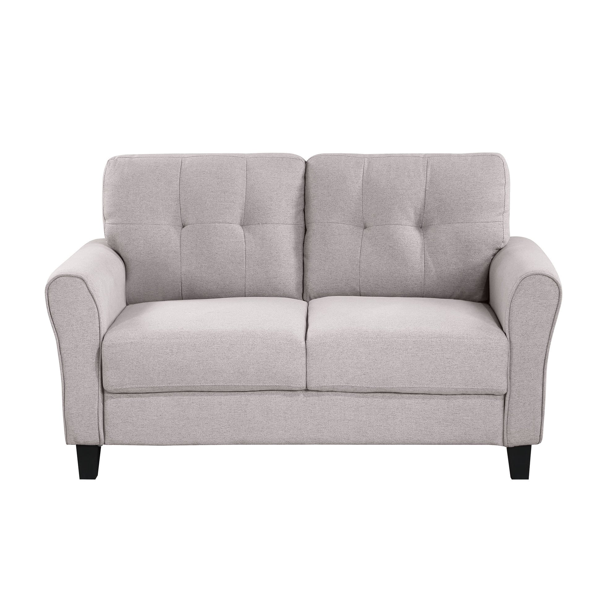 57.5" Modern Living Room Loveseat Linen Upholstered Couch Furniture For Home Or Office ,Light Grey, 2 Seat,Old Sku:Wf288518Aar Light Grey Foam Linen 2 Seat