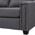 Orisfur. Reversible Sectional Sofa Space Saving With Storage Ottoman Rivet Ornament L Shape Couch For Large Space Dorm Apartment Gray Foam Linen 5 Seat