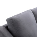 Upholstery Sleeper Sectional Sofa With Double Storage Spaces, 2 Tossing Cushions, Grey Grey Linen