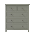5 Drawers Solid Wood Chest, Gray Old Sku:Wf283150Aag Gray Solid Wood