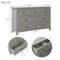 7 Drawers Solid Wood Dresser,Gray Old Sku:Wf283151Aag Gray Solid Wood