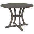 5 Piece Round Dining Table And Chair Set With Special Shaped Legs And An Exquisitely Designed Hollow Chair Back For Dining Room Gray Gray Mdf