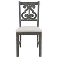 5 Piece Round Dining Table And Chair Set With Special Shaped Legs And An Exquisitely Designed Hollow Chair Back For Dining Room Gray Gray Mdf