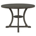 5 Piece Round Dining Table And Chair Set With Special Shaped Legs And An Exquisitely Designed Hollow Chair Back For Dining Room Gray Gray Mdf